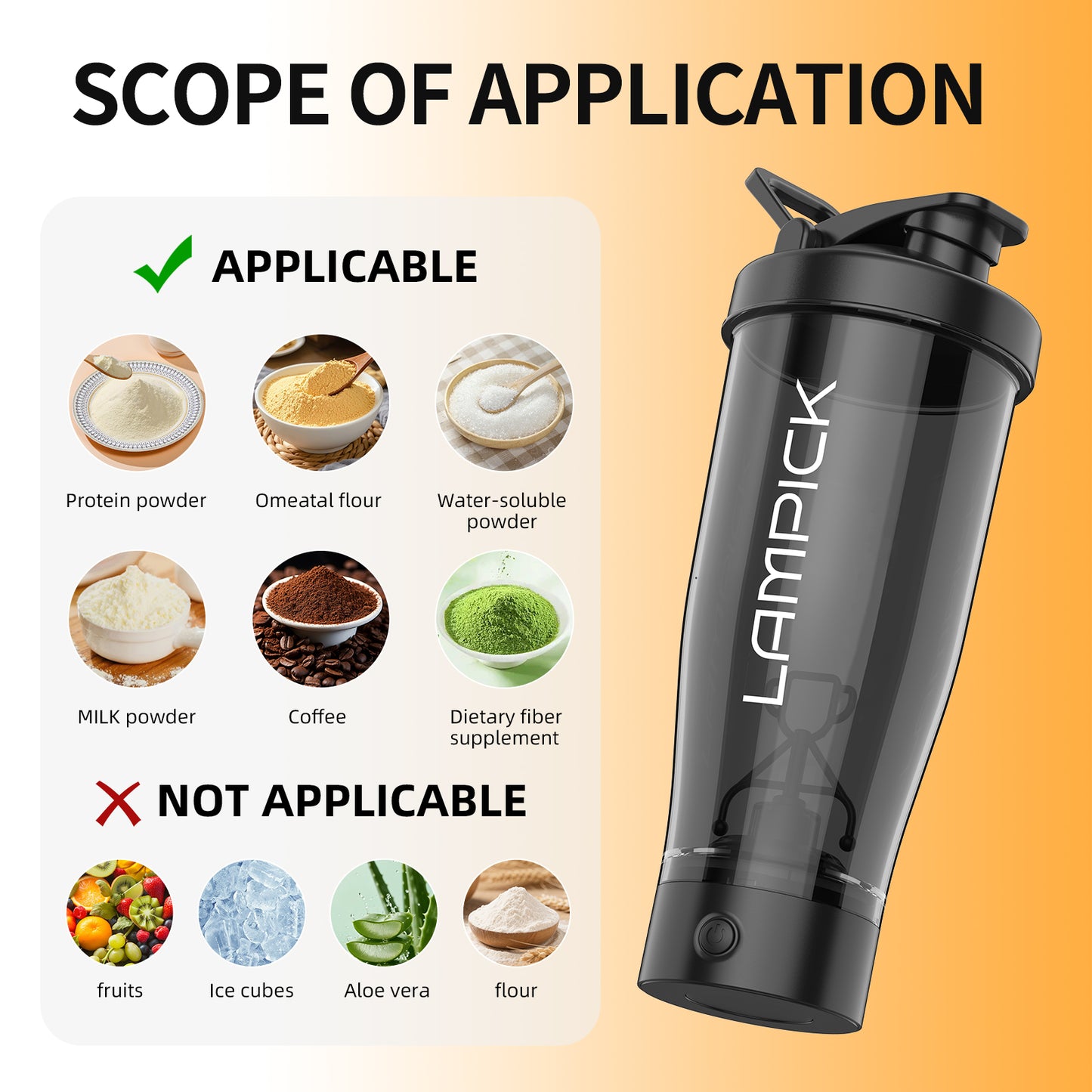 Mixer Electric Shaker Bottle, Rechargeable Portable Personal Shaker Bottle